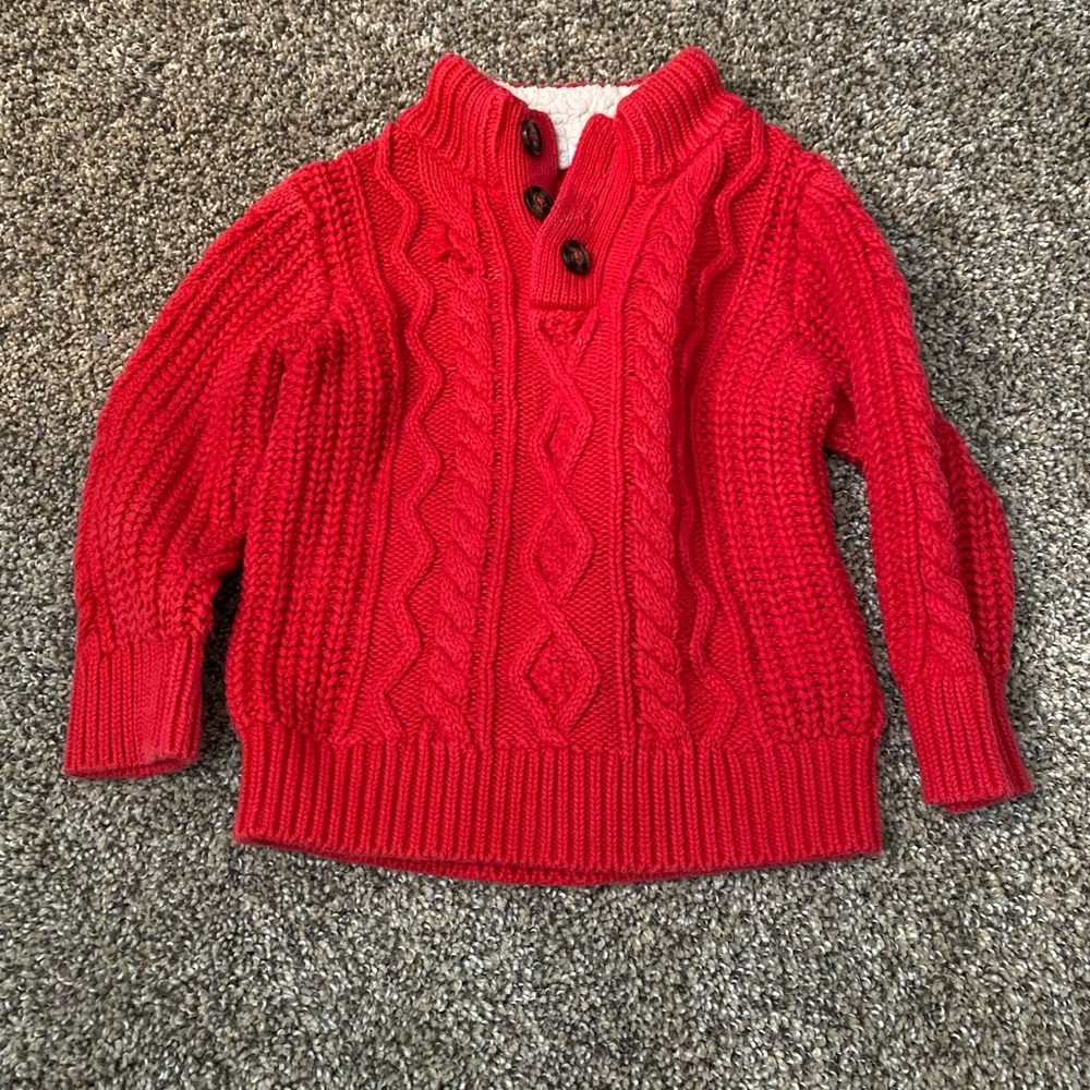 Baby Gap - Toddler Cozy Red Cable Knit Sweater - 2T